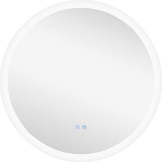 Kleankin Kleankin - Espejo De Ba&ntilde;o Redondo Con Luces Led 70x70 Cm Espejo Con Iluminaci&oacute;n Antivaho 3 Luces De Color Funci&oacute;n De Memoria Interruptor T&aacute;ctil Plata