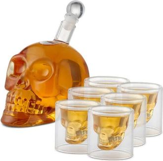 Oak & Steel Hochwertiges Skull Whisky Geschenkset
