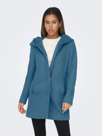 Only Langjacke ONLY ONLSEDONA LIGHT COAT OTW NOOS, Damen, Gr. XS, coronet blau detail:melange with pumice stone, Web, Obermaterial: 85% Polyester, 15% Baum