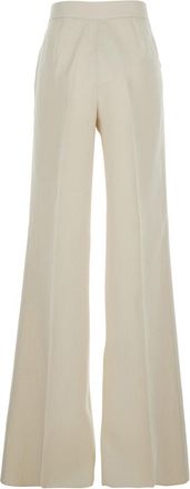 Max Mara Womens Trousers High-Waisted Linen Beige