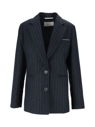 PESERICO Pinstripe Tailored Buttoned Cuffs Blazer