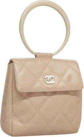 Chanel Pre-owned Handtas - Dames - Vintage Handtas - Beige - ONE Size - Leer - Vintage