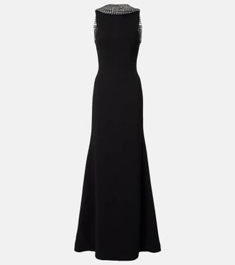 DAVID KOMA Embellished cady gown