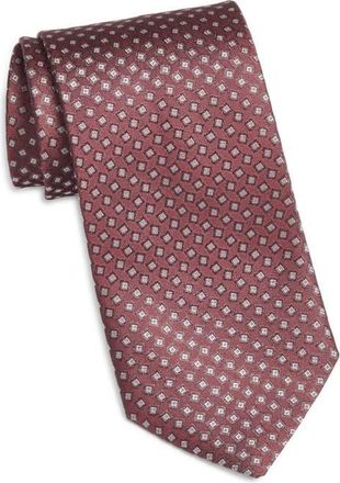 Jack Victor Geometric Silk Tie in Wine at Nordstrom