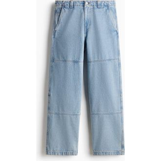 H&M Loose Fit Worker Jeans in Denim Blue at Nordstrom, Size 34 X 34