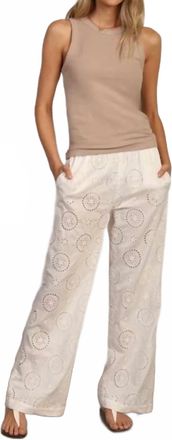 True Grit Elle Wide Leg Pant In Vintage White
