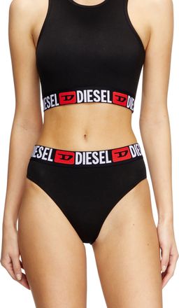 Diesel Three-pack briefs with maxi-logo waist - Panties - Woman - Black