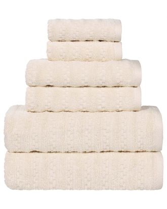 Superior Zuma Zero Twist Cotton Medium Weight Soft Absorbent 6pc Towel Set