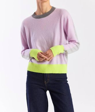 Brodie Summer Colorblock Crewneck Top In Lavendula