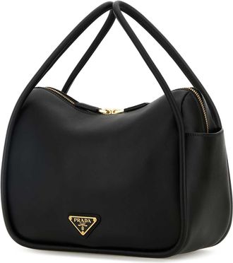 Prada Womens Leather Shoulder Bag Black