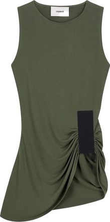 Coperni Taped Suspended Draped Top In Green Fabric