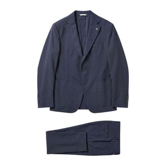 Manuel Ritz Single Breasted Suits, male, Blue, Size: 2XL Abito