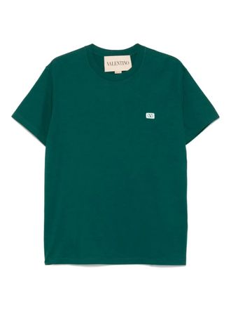 Valentino Garavani embroidered-logo T-shirt - men - Cotton/Polyester - S - Green