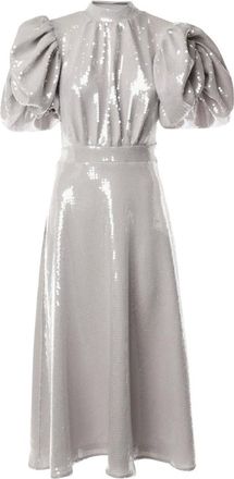 Rotate Rotate Birger Christensen, Dames, Jurken, Grijs, Maat: 4XS Leer