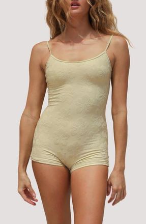 Stone Fox Swim Bobby Surf Swimsuit in Horchata Hibiscus Towelling at Nordstrom, Size X-Small