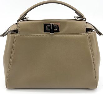 Fendi Peekaboo Soft Leather Beige Leather Handbag (Pre-Owned)