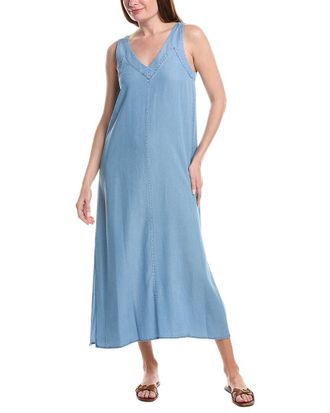 DKNY Double V-Neck Maxi Dress