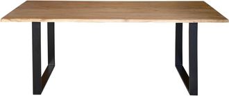 Giner&Colomer Mesa comedor en madera acacia natural y patas de metal negro