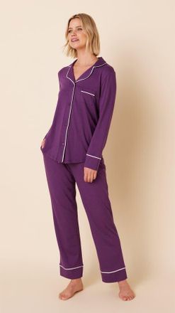 The Cats Pajamas Pima Knit Pajama Set in Classic Aubergine at Nordstrom, Size X-Large