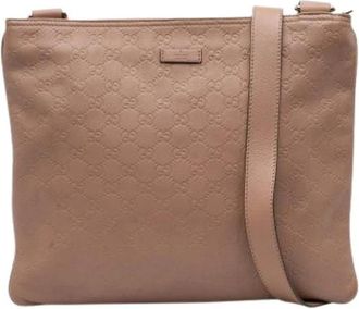 Gucci Pre-owned Cross Body Bags, female, Brown, Size: ONE SIZE Pre-owned Vintage Leather Cross Body Bag