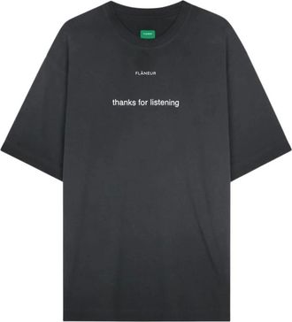 Flaneur Fl&acirc;neur, Tops, Heren, Zwart, S, Katoen, Listening T-Shirt