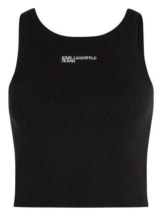 Karl Lagerfeld ribbed tank top - women - Polyamide/Cotton - S - Black