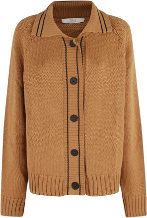 Tela Paarse Canvas Vest Bruine Wolmix - Dames - Vesten - Bruin - S - Wol - Truien & Vesten