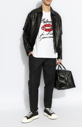 Balmain Leather Jacket, Mens, Black