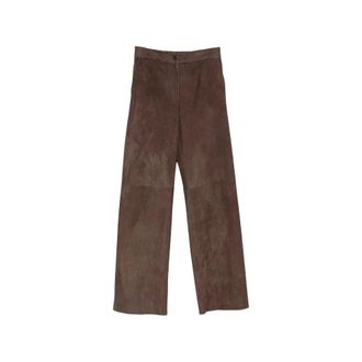 Antonelli Pantaloni in Pelle Perlage - - Trousers - Donna - Marrone - L