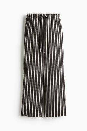 H&M Kordelzughose aus Twill - Schwarz/Gestreift