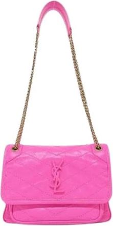 Saint Laurent Pre-owned Niki Baby Lamb Shoulder Bag - Dames - Vintage Schoudertas - Roze - ONE Size - Leer - Vintage