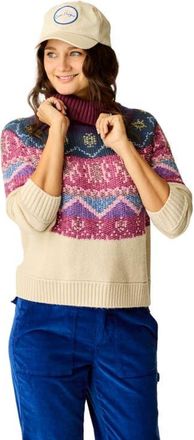 Carve Designs Neve Fairisle Turtleneck in Birch Fairisle at Nordstrom, Size X-Small