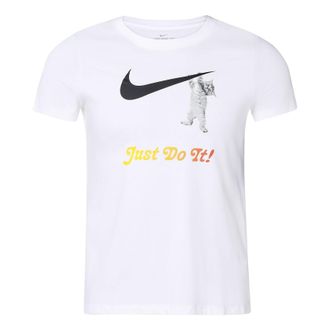 Nike (WMNS) Nike Slogan logo Solid Color Training White DA2481-100