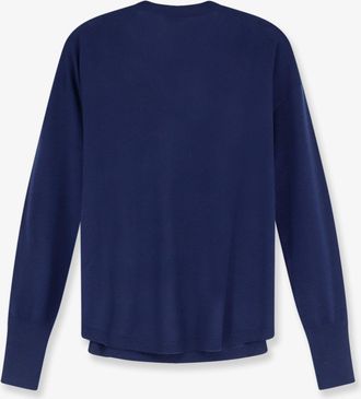 Aspesi Womens Sweater V-Neck Virgin Wool Blue