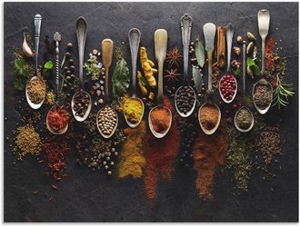 Artland Wandbild »Kräuter Gewürze Schiefer« Lebensmittel 1 Stk. tlg. als Alubild, Outdoorbild, Leinwandbild, Poster, Wandaufkleber