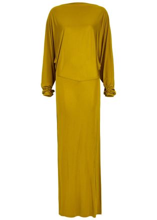 De La Vali DE LA Vali Devana Open Back Jersey Maxi Dress - Gold - 10 (UK10 / S)