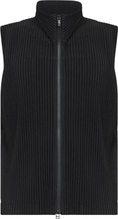 Issey Miyake Vests, male, Blue, Size: XL Pleated Vest
