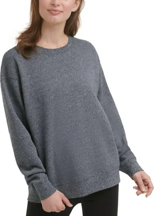 Calvin Klein Activewear Performance French Terry Sweatshirt In Black/heather