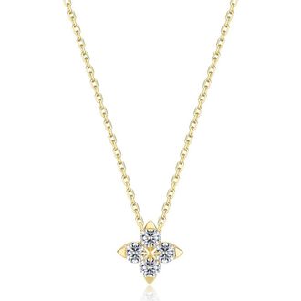 Lafonn Trillium Bud Simulated Diamond Pendant Necklace in Gold at Nordstrom, Size 18