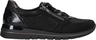 Remonte Elegante Zwarte Sneaker met Lakdetails - Dames - Sneakers - Zwart - 36 EU - Schoenen