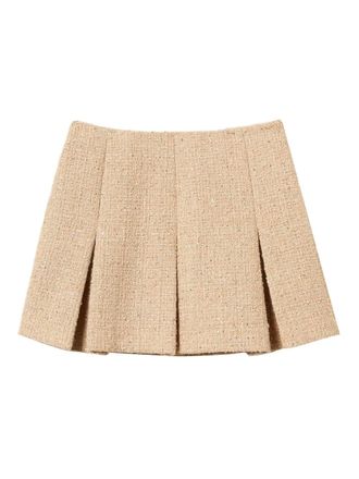 Twin-Set Bouclé mini-plooirok - Beige