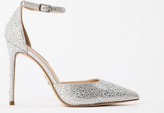 Steve Madden Womens Ravaged S Metallic Stiletto Court Shoes in Silver - Size UK 9