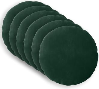 vidaXL Funda De Almohada 6 Pcs Heerlen Verde Oscuro &Oslash; 30 Cm Terciopelo Vidaxl