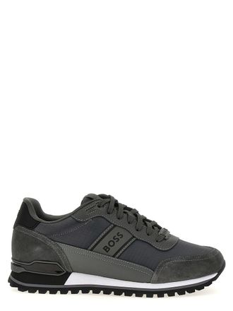 Grey hugo boss trainers on sale