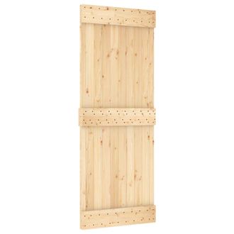 vidaXL Puerta Corredera Narvik 80 X 210 Cm (213,5 Cm) Natural Y Negro Vidaxl