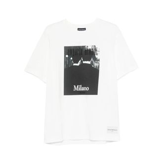 Emporio Armani Icon Jersey T-shirt met fotografische print en borduursel - Heren - T-shirts - Wit - S - Katoen - Tops