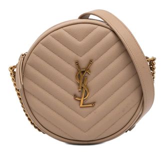 Saint Laurent Pre-owned Saint Laurent Grain De Poudre Chevron Round Vinyle Camera Bag Ladies 5XXQWUJD9JUN6EBE