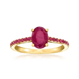 Ross-Simons Ruby Birthstone Ring in 18kt Gold Over Sterling