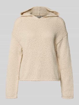 Marc O'Polo Boxy Fit Strick-Hoodie aus Baumwoll-Mix in Stein, Gr&ouml;&szlig;e XL