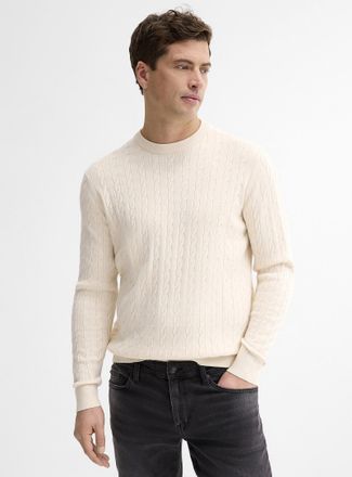 Le 31 Mens Twisted-cable crew neck sweater